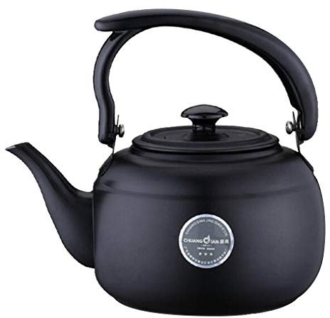 Cafetera Tetera Lechera, 1 litro Tetera Acero inoxidable Café y té Hervidor de inducción Estufa Tetera Oficina Agua caliente Ebullición rápida, Regalo para, 2 colores a elegir, Negro, como se describe