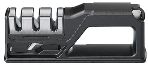 Cutter Sharpener, 3 Level Manual Chef Sharping Tool Schere Mit Rutschfester Basis Shift Messerschärfen (Color : Black)