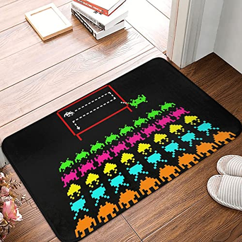 Eingangstürmatte 70er 80er Arcade-Spiel Badematte Space Invader Schule Fußmatte Küchenteppich Outdoor-Teppich Wohnkultur 20x32