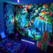 Simpkeely Fantasievolles Schwarzlicht-Baum Wandteppich mit Waldfee, Natur und magischen Elfen Motiven, Wandbehang und UV-reaktive Wandteppiche für Schlafzimmer - 180cm x 230cm