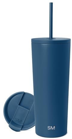 Simple Modern Insulated Tumbler with Lid and Straw | Iced Coffee Cup Reusable Stainless Steel Water Bottle Travel Mug | Gifts for Women Men Her Him | Classic Collection | 24oz | Slumberland