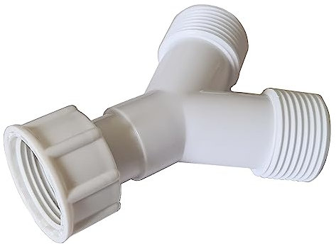 Washing Machine Y Piece Connector BSP 3/4” - Washing Machine Y Splitter - Cold Water Feed Splitter - Tap Splitter Manifold - Wash Machine Connector Piece - Twin Hose Pipe Connecter