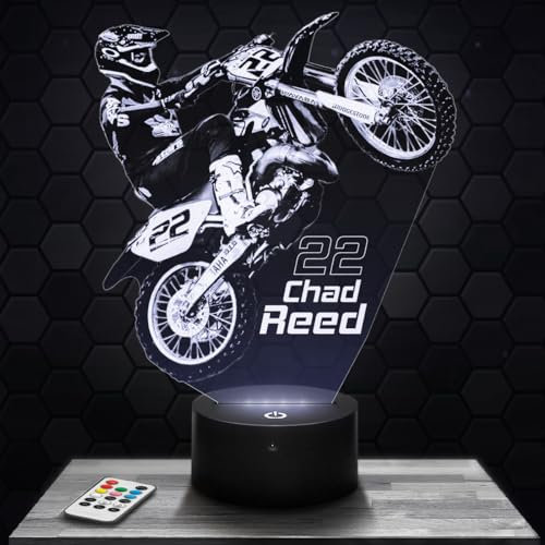 Nachttischlampe C.Reed Motocross deko Supercross. Geschenkidee Mann objekt C.Reed Motocross Nachtlicht Erwachsene deko Zimmer. Weihnachten