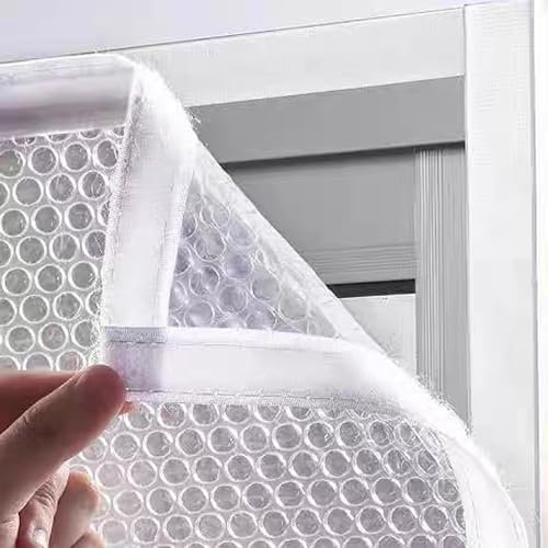 Thermofolie Fenster Gegen Kälte,lagige Frostschutz Isolierfolie,Thermo Türvorhang,Durchscheinend Schutz Vorhang,Wasserdicht,Winddicht,für Haus,Selbstklebend,Anpassbar (100x50cm)