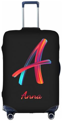 Naispanda Personalisierter Kofferbezug mit Namen, Personalisiertes Gepäckschutz mit Ihrem Namensalphabet, Personalisiertes Reisekofferbezug-Zubehör, Individuelle Koffer-elastische Schutzhüllen
