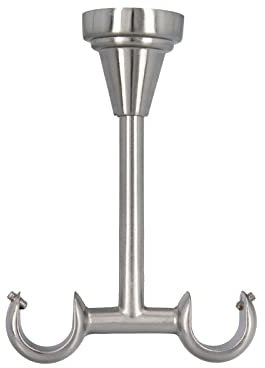 HDTL Zubehör für Gardinenstangen Ø 19mm Edelstahl Optik Ø 19/19mm Deckenhalter