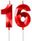 Red 16th Birthday Candles for Cake, Number 16 Candle for 16th Birthday Decorations, 3D Design Cake Topper Decor for Boy Girl Women Men Birthday Theme Party Weddings Anniversary Celebration Supplies