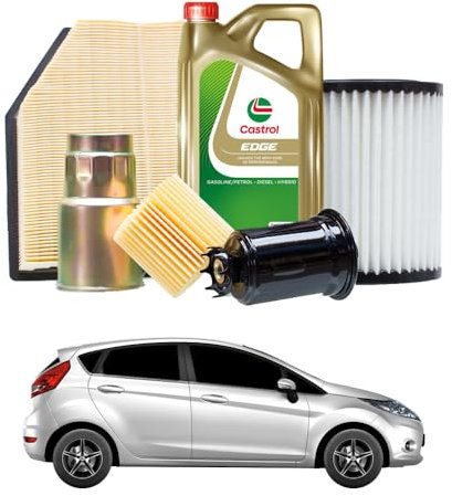 Tagliando compatibile con FORD Fiesta VI 1.6 TdCi 70 kw Diesel 2010-2015 - 4 Litri di olio + 4 Filtri