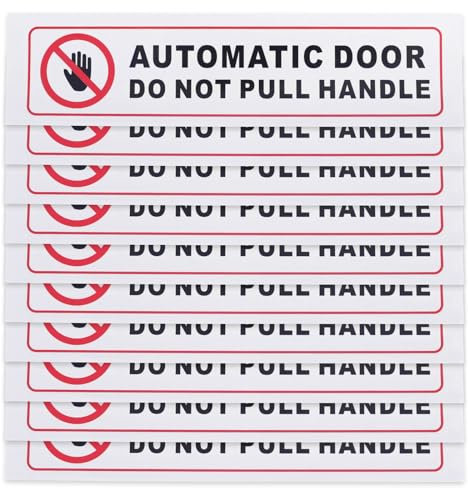 ECSiNG Pack of 10 Automatic Door Sign Stickers Do Not Pull Handle Caution Sign Warning Self Adhesive Sticker for Van Car Vehile Taxi 150mm x 35mm