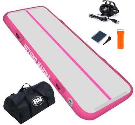 BEYOND MARINA Turnmatte Aufblasbar, Air Matte Track, Air Tracking Matte, 3m 4m 5m 6m Gymnastikmatte Tumbling Matten 10/20cm hoch mit pumpe für Zuhause, Trainingsmatte, Fitnessmatte, Yogamatte
