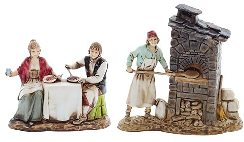 Moranduzzo 2 hantverk för krubba 8 cm skala 1:22 - oförstörbara krubbfigurer - 700-tums stil, handgjord målning, officiell produkt, skulptör M. Landi