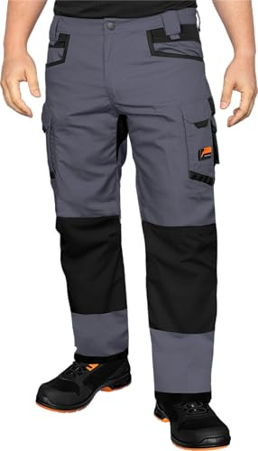 ACE Constructor Pantaloni da Lavoro Lunghi da Uomo - Pantaloni da Lavoro da Uomo con Vita Elasticizzata, Tasche Cargo e Ginocchiere