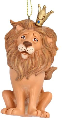 Gisela Graham Resin Lion with Crown Hanging Decoration 9x4.5x4.5 Centimetre