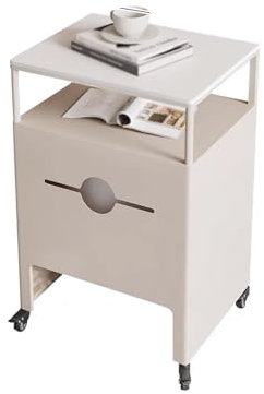 Mesa Auxiliar Sofa Lateral, Robot Aspirador Autovaciado Suelo Duro Armario Almacenaje Exterior, Pequeño Robot Barredora Armario Mesa Auxiliar para Sala de Estar(40 * 40 * 75cm)
