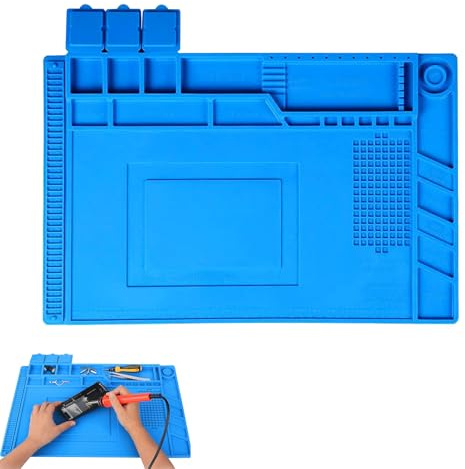 Magnetische Lötmatte, 500℃ Hitzebeständig Reparaturmatte, Silikonc Arbeitsunterlage, mit Skala, Arbeitsmatte for Soldering Repair, 45x30cm, zum Löten, Reparieren von Elektronischen Bauteilen, Platinen