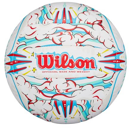 Wilson Graffiti Peace Volleyball, White/Blue