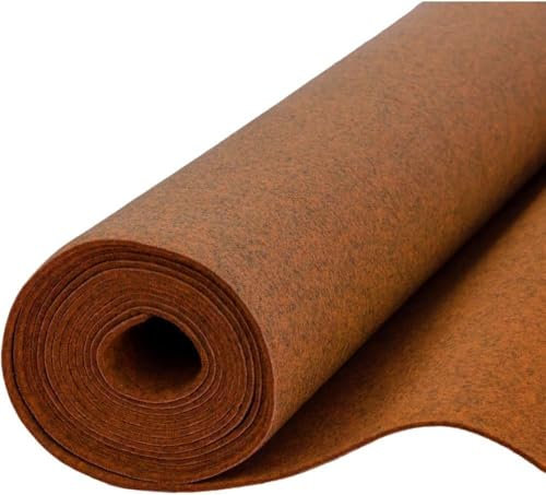 Fabreco Filz Meterware 4mm Dicke (100 x 50cm) – Imprägnierter Bastelfilz & Filzstoff Meterware für Dekoration, Polster & DIY | Filz zum Basteln: Tischläufer, Filzmatte & Filzunterlage (Melange Orange)