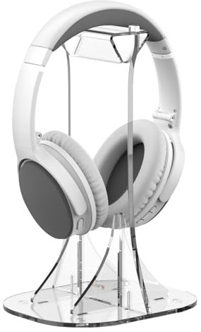 Likesing Headphone Stand, Acrylic Headset Holder, Headphone Holder, Headphone Holder Table for All Headphone Sizes, Headset Stand Desk for Over Ear Headphones Gaming Headset AirPods Max