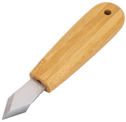 Double Edged Carving Cutter Bamboo Handle Wood Carving Tool Chromium Molybdenum Steel Blade for Woodworking Projects Furniture Wood Sculptures