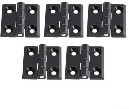 Lot de 5 charnières pour armoires et boîtes en alliage de zinc pour une utilisation durable (50 x 50 cm, noir)