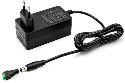 SIGANDG Fuente de Alimentación de 24V CC, Adaptador de Corriente | Fuente de Alimentación Universal de 24V 2A, Adaptador de 48 W para tiras LED COB con Transformador de Enchufe de 5,5 x 2,1 mm