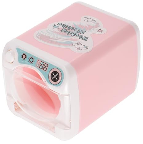 HEMOTON Giocattolo Lavatrice Creativo Mini Rosa, Set da Gioco Educativo, Lavatrice di Finzione Compatta e Sicura per Gioco Domestico