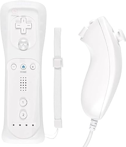 JKSvrenthy Telecomando per Wii, controller Wii con Nunchuck Wii, telecomando retrò Wii e controller Nunchuck con custodia in silicone e cinturino per Wii e Wii U