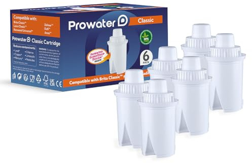 6 x ProWater Classic Universal Filter Cartridges, Replacements for Brita, Laica, Dafi, Kenwood Jugs