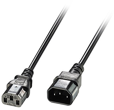 Lindy 1m IEC C14 to IEC C13 Extension Power Cable, Black