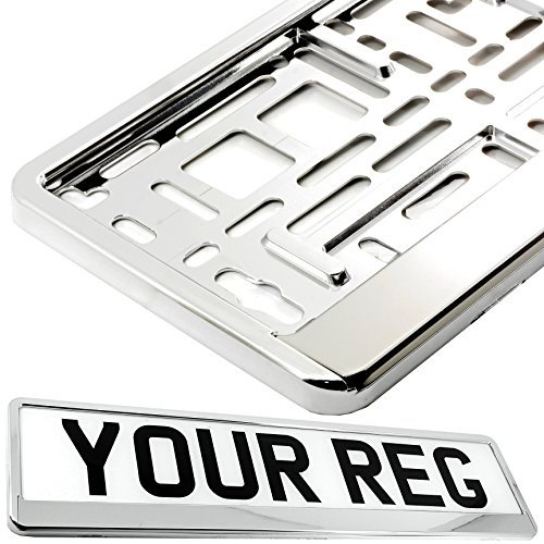 1x TAPORT® CAR REGISTRATION HOLDER FOR ANY CAR, VAN, TRUCK, TRAILER (SUPERCHROME)