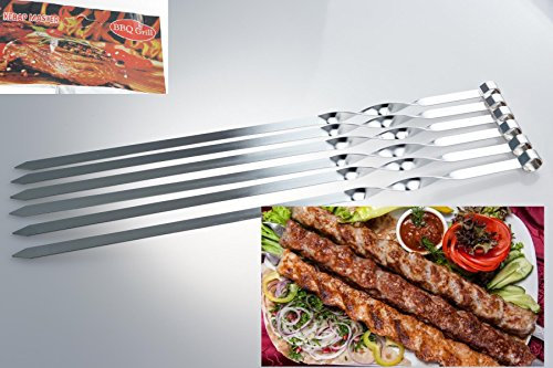 KD 6X BBQ Grillspieße Spieße Adana Urfa Sis Hackfleischspieße (gedreht)/ lebensmittelecht/leichte Reinigung