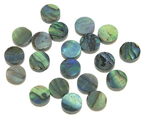 KAISH Griffbrett-Einlagen in Punktform, für Gitarre und Bass, 20 Stück 6mm Abalone shell