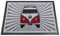 BRISA VW Collection - Volkswagen Fuß-Matte-Tür-Vorleger-Schuh-Schmutzfang-Abstreifer mit T1 Bulli Bus Motiv (Samba/Streifen/Rot)