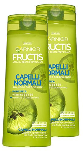 Garnier Fructis Shampoo Capelli Normali con Vitamina B3 e B6, senza Siliconi e senza Parabeni, senza Parabeni, 250 ml - 3 Confezioni da 2 Unità