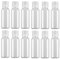 12 pcs vide en plastique transparent échantillon bouteille conteneur conteneur pot pot flacon avec couvercle rabattable parfait pour le maquillage (30ml)