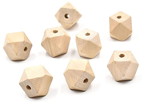 DAHI holzperlen Durchmesser 14mm -holz perle Bastelperlen mit 4 mm Loch für DIY Schmuck Zubehör (C)