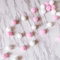 SZETOSY Pom Poms Guirlandes - GOODCHANCEUK 2 x Felt Ball String 2M Ornements Suspendus ¨¤ la Main Pom Pom D¨¦coration pour Enfants Chambre F¨ºte Anniversaire Blanc + Rose