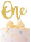 Baby-Kuchenaufsatz zum 1. Geburtstag, einseitiger goldfarbener Glitzer, Tortenaufsatz für den ersten Hochzeitstag, für Fotoautomaten-Requisiten, Party-Kuchenzerschlag-Dekorations-Zubehör (1.