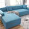 HKPLDE Sofabezug 5 Sitzer, L-Form Schonbezug Easy Stretch Fit Elastischer Stoff Couch Sofa Protector Schonbezug Waschbar-3 sitzer+3 sitzer-Himmelblau