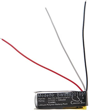 vhbw Akku Ersatz für Sennheiser BA 170, AHB471233PST für Wireless Headset Kopfhörer (120 mAh, 3,7 V, Li-Polymer)