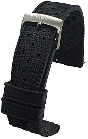 Max Tropical Vintage Style FKM Rubber Divers Ersatz-Uhrenarmband Fluorkautschuk, 20 mm, Gummi