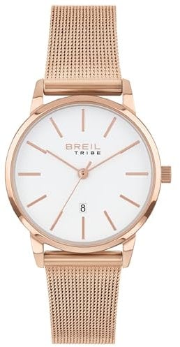 Breil Orologio da donna collezione Avery monocolore quadrante bianco 3 lancette movimento al quarzo e acciaio inox colorato IP Mesh EW0515, Bracciale