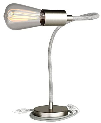 creative cables Table Flex, gelenkige Tischleuchte mit diffusem Licht - Ohne Glühbirne, Titan satiniert