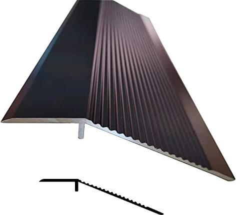 LJHU Schwellenrampe Schneidbare Innenschwellendekoration, rutschfeste Reduzierrille Aus Aluminium für Teppich Zur Badezimmertür/Holz zu Fliesen, (Color : Black)