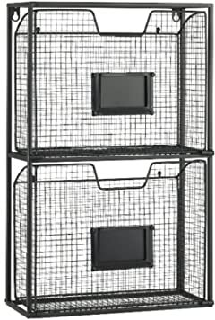 IB Laursen - Zeitschriftenhalter für Wand mit 2 Fächern - Metall - Farbe: grau - 34 x 55 x 14,5 cm
