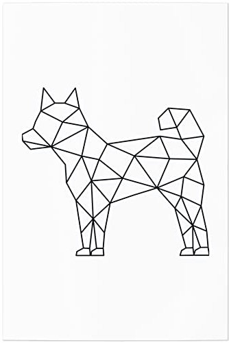 JUNIWORDS Poster, Origami Akita, 30 x 45 cm (1008989)