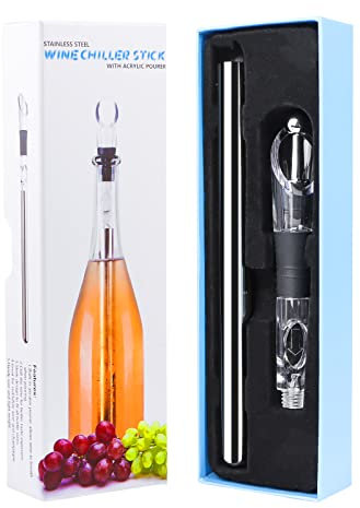 MplehDa Wine Cooling Stick, Stainless Steel Wine Cooler Stick, 3-in-1 Wine Cooler Set, Wine Bottle Cooler Stick Wine Gifts for Wine Lovers, Women and Men, Red White Wine Gift Set