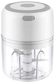 Mini picadora de ajos eléctrica, recargable por USB, picadora de ajos, picador de alimentos para alimentos para bebés, chile, cebollas, nueces, ajo (250 ml)