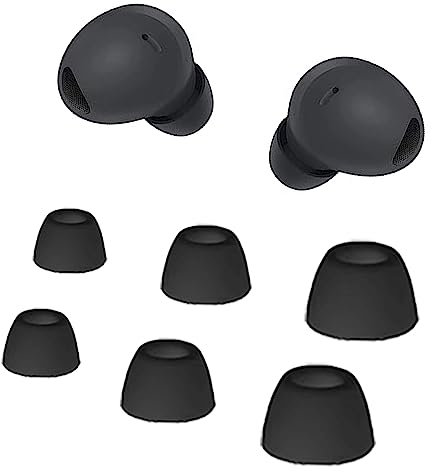 Adhiper 3 Pairs Silicone Galaxy Buds 2 Pro Ear Tips Earbuds, Compatible with Samsung Galaxy Buds 2 Pro(S/M/L Black)