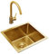 Küchen Goldwaschbecken Aus Edelstahl Kleine Küchenspüle Für Die Bartheke Einzelbeckenspüle Mit Wasserhahn Einbauwaschbecken Auf Der Arbeitsplatte Küchenspülen (Color : Gold, S : 40 * 36 * 21cm)
